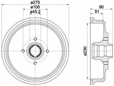 HELLA PAGID 8dt355301351 -  Тормозной барабан